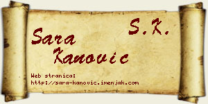 Sara Kanović vizit kartica